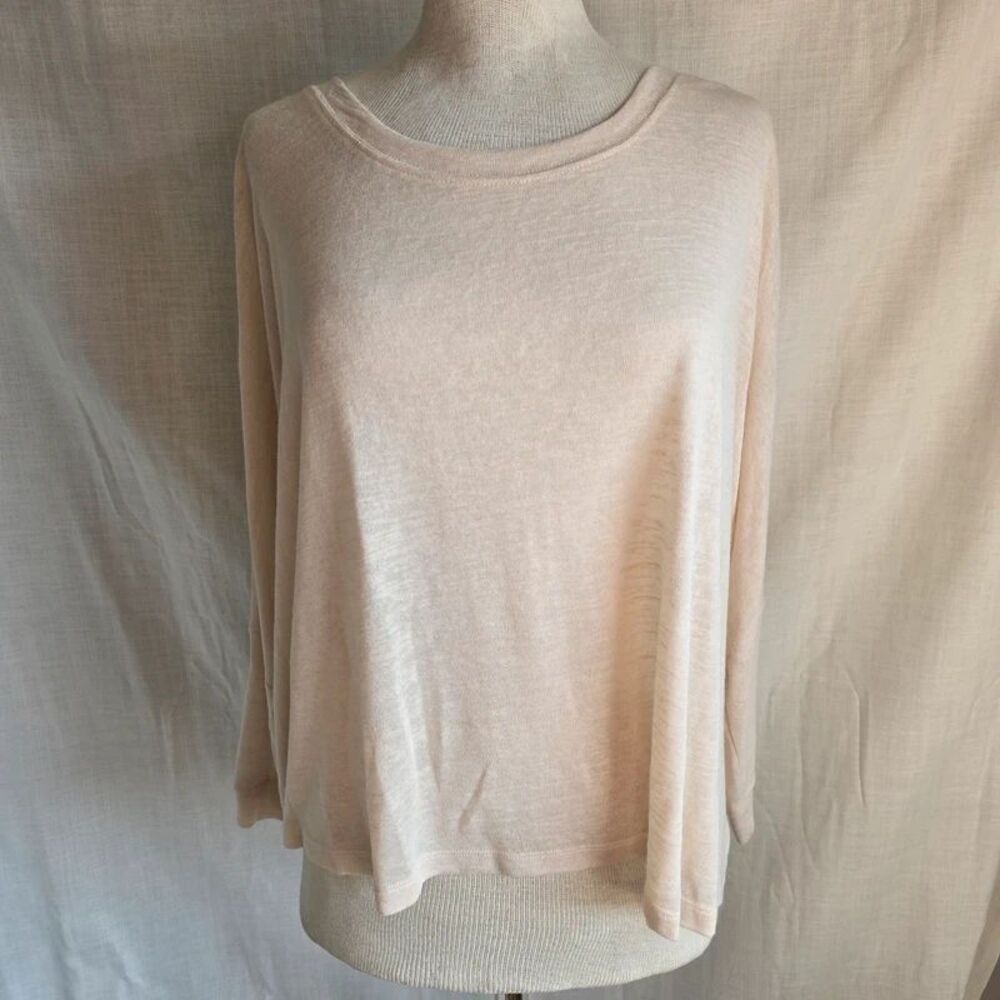 Joyfolie Mia Joy Cream Oversized Dolman Knit Top Size L